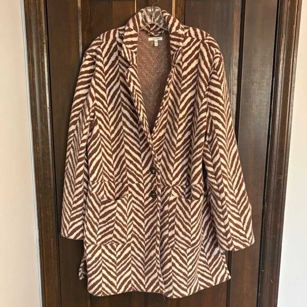 Maurices Brown Zebra Coatigan